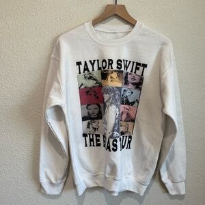 Taylor Swift Sweatshirt Adult Medium White The Eras Tour Dates Streetwear Boho